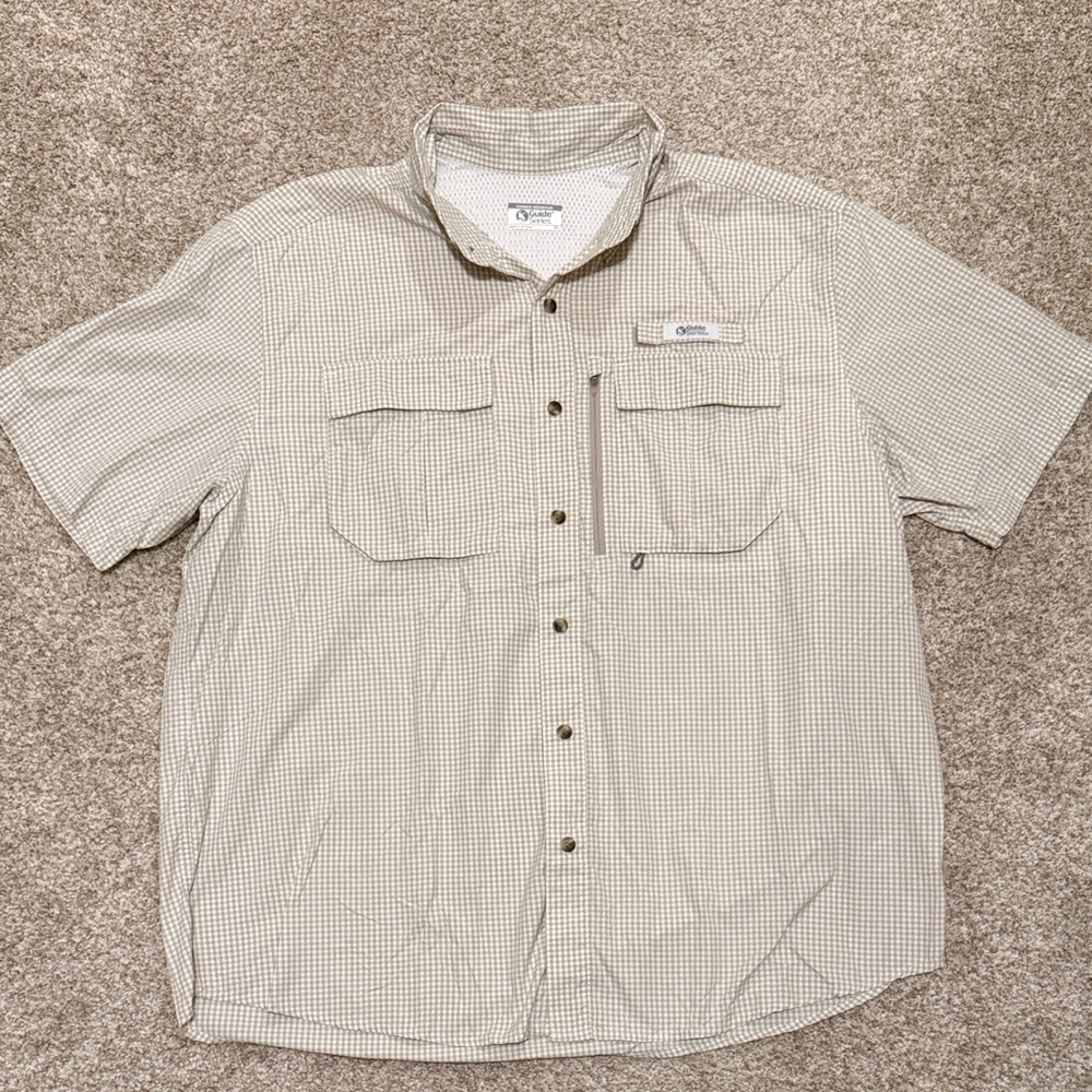 Gander Mountain Men's Tan Checkered Button-Down Shirt